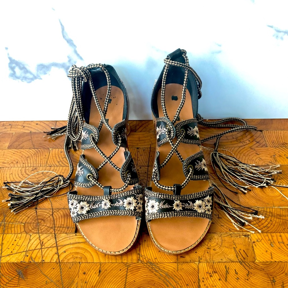 Forever21 Folkloric Lace-Up  Gladiator Sandals
